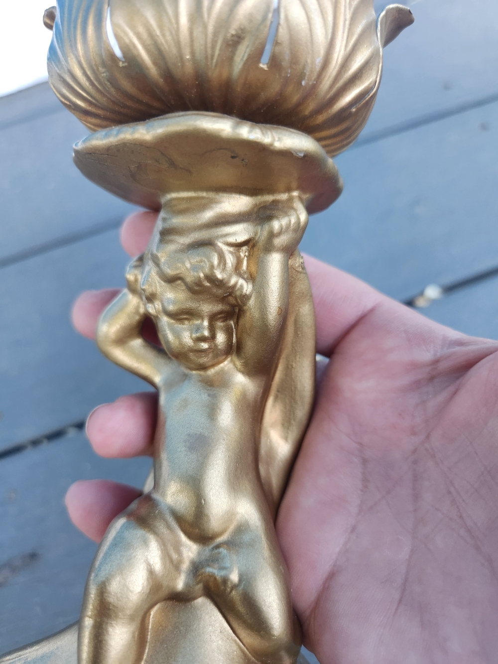 Gold Cherub Candle Holder - Picture 2 of 8